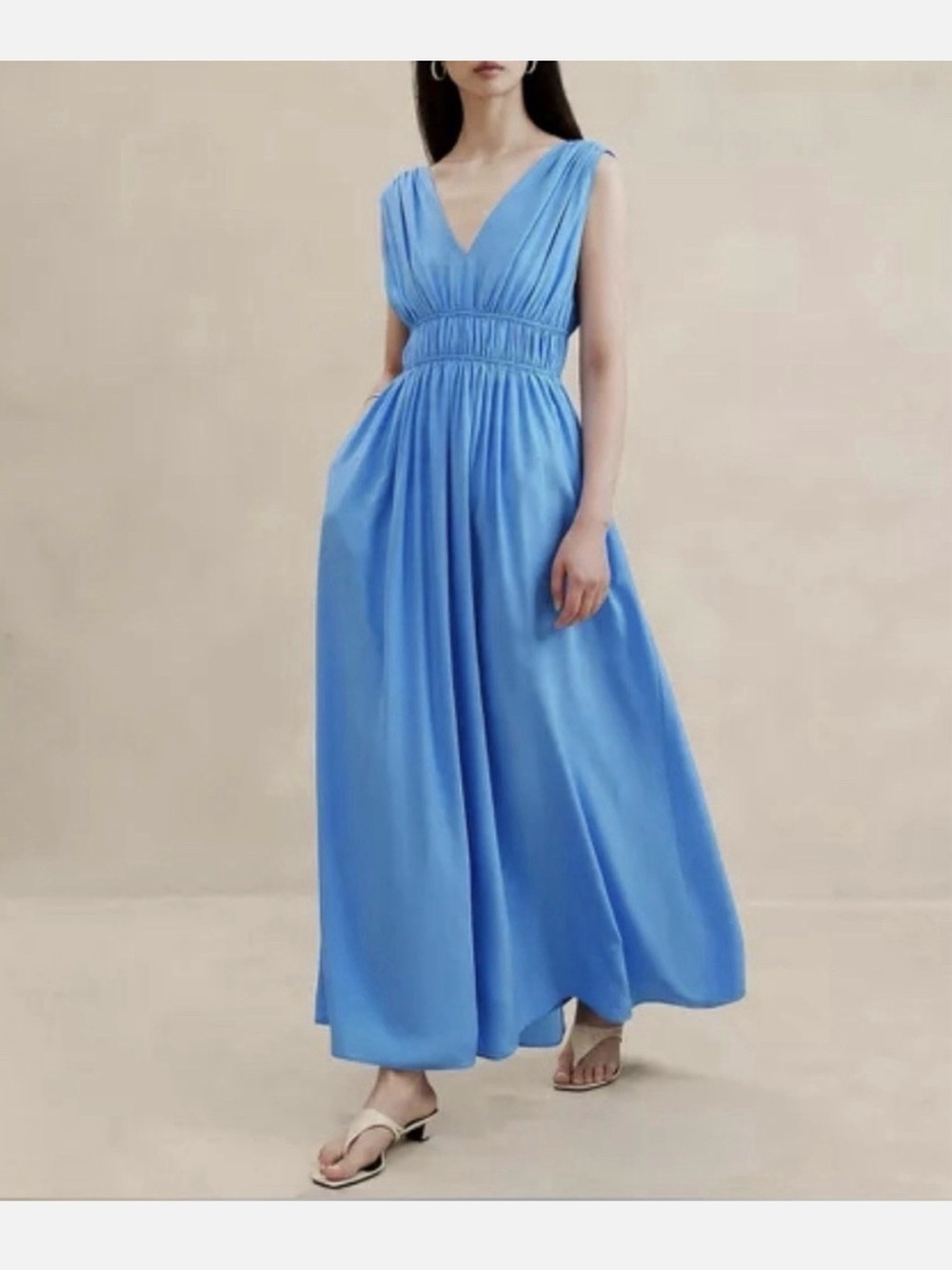 Banana Republic Blue Grecian Maxi Dress